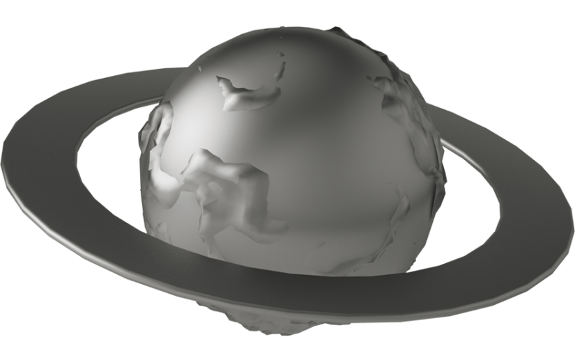 元素C4D立体黑色质感星球