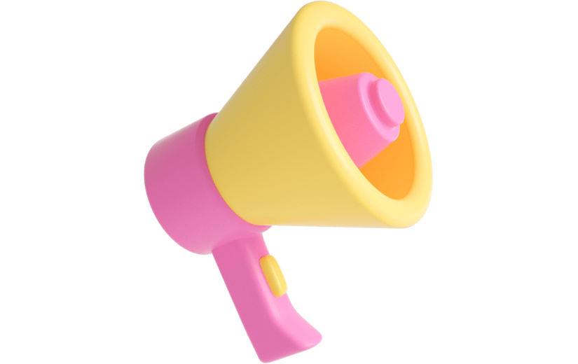 元素C4D立体黄色卡通喇叭