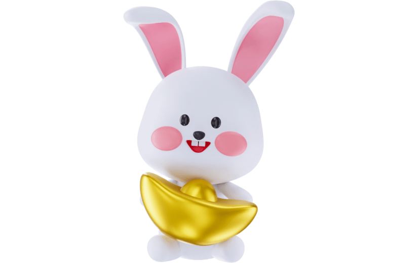 元素3D卡通元宝兔子
