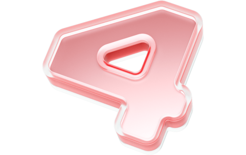 元素C4D创意粉色渐变倒计时数字4