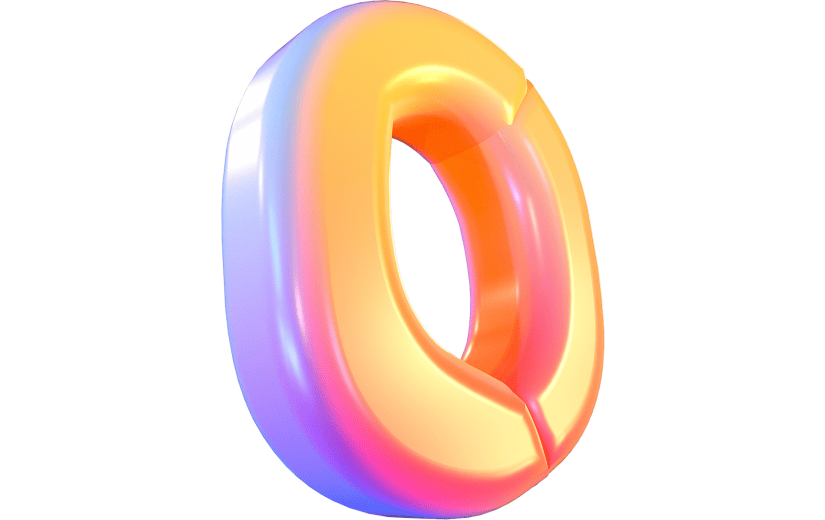 渐变风字母O立体3D元素