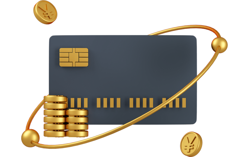 黑金风金融卡片金币3D元素