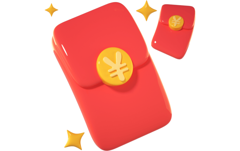 3D立体卡通创意红包福利促销活动元素