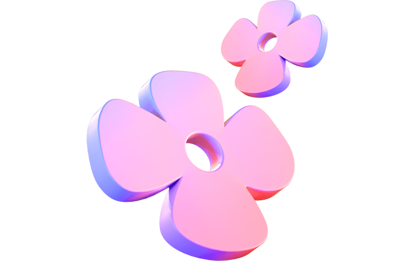 简约风彩色渐变小花朵3D元素