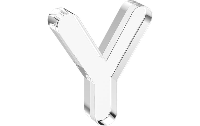 水晶3d立体数字字母y系列透明元素