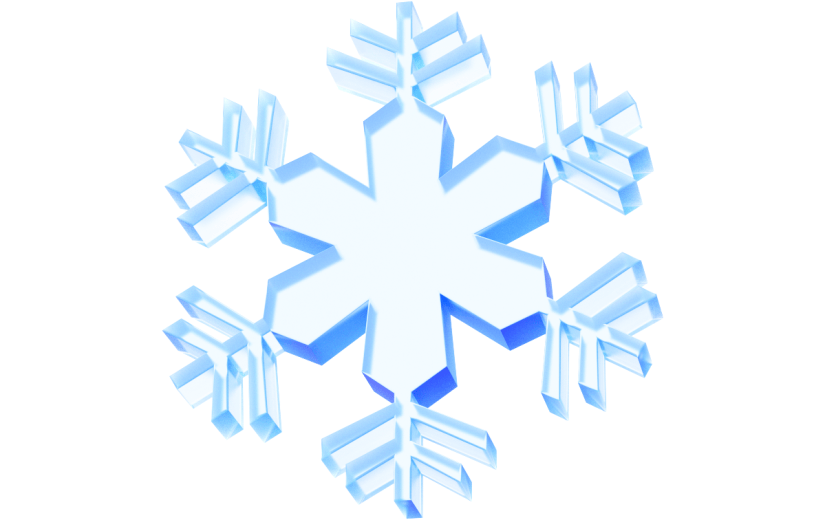 元素3D雪花透明节气小雪