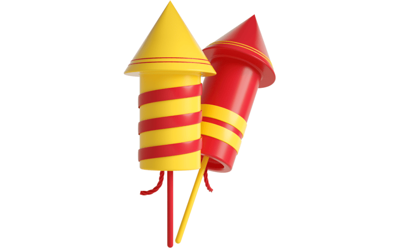 元素C4D立体红色卡通新年炮仗