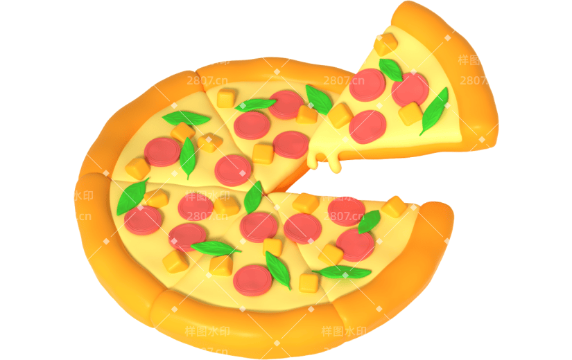 3d创意卡通美食披萨