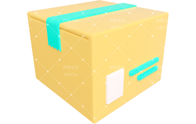 元素卡通3D快递盒