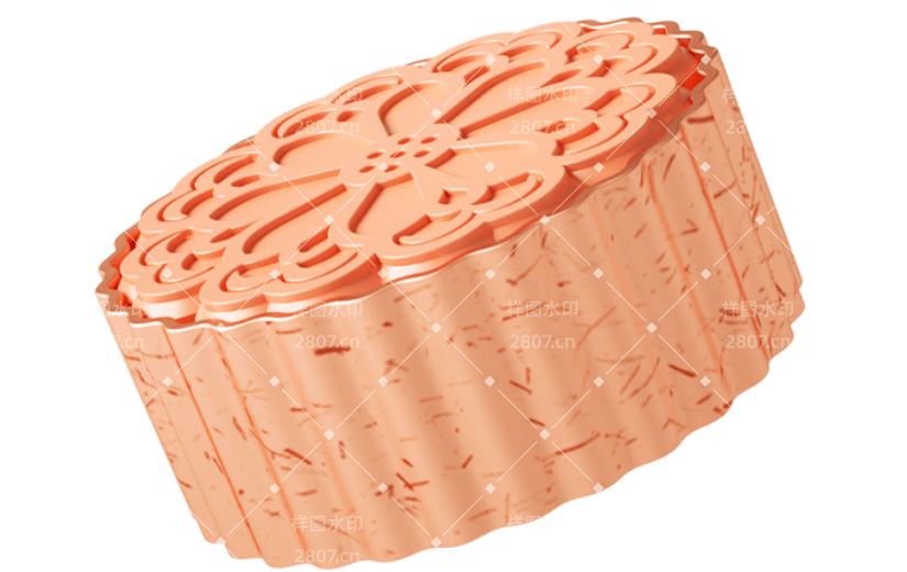 元素C4D立体橙色简约月饼