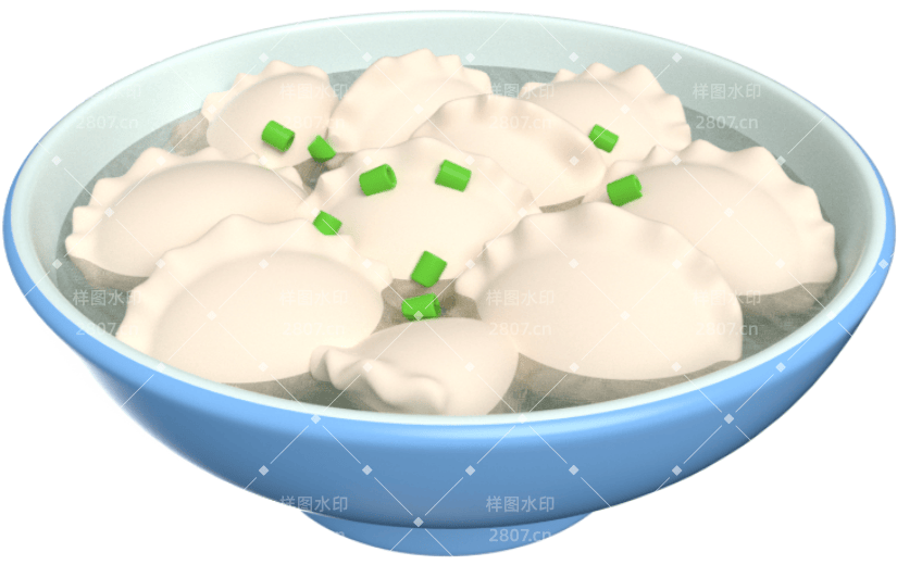 元素卡通3D饺子