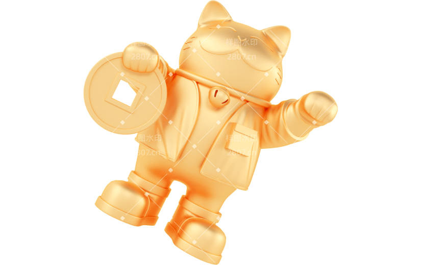 创意3d立体创意招财猫元素