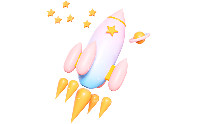 3D元素卡通科技宇宙飞船UFO