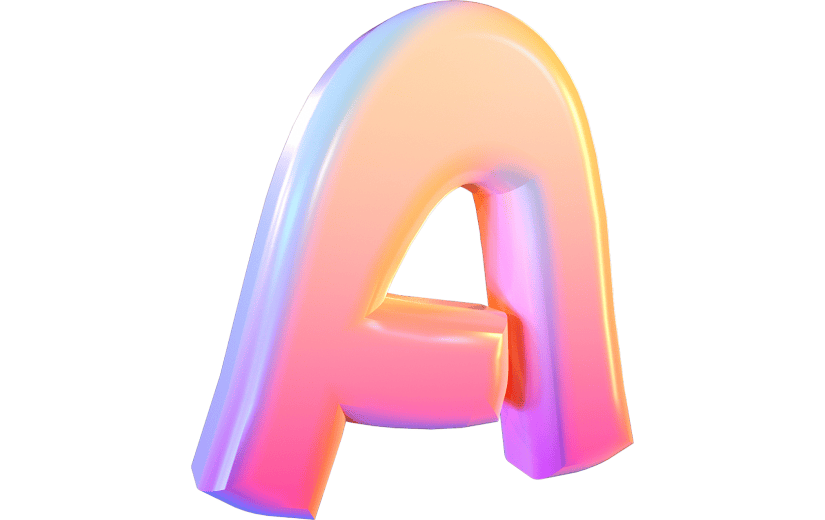 渐变风字母A立体3D元素