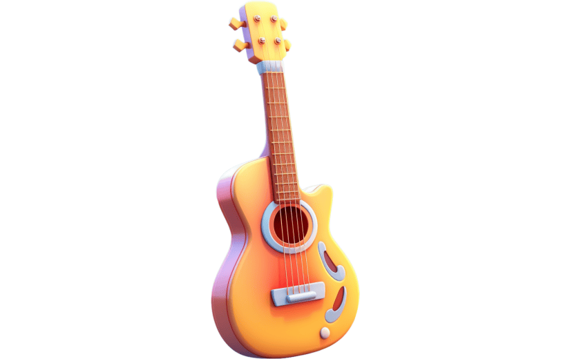 元素3D立体卡通吉他