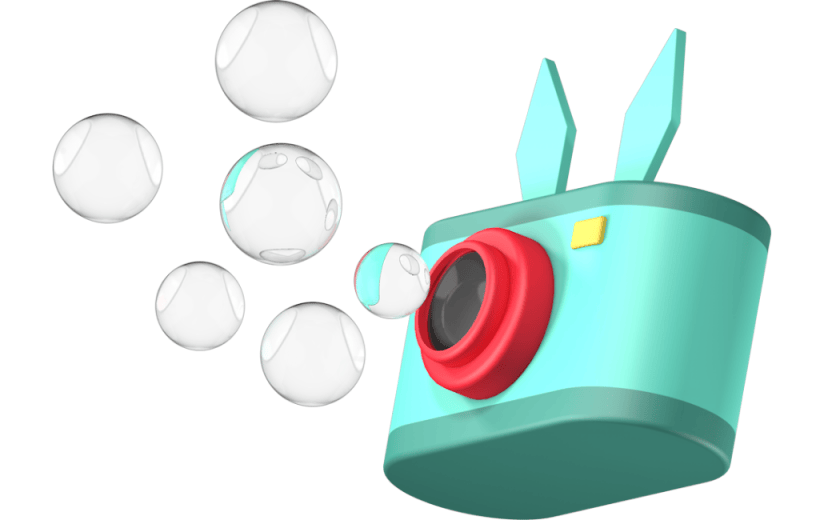 元素3D可爱卡通炫彩泡泡机