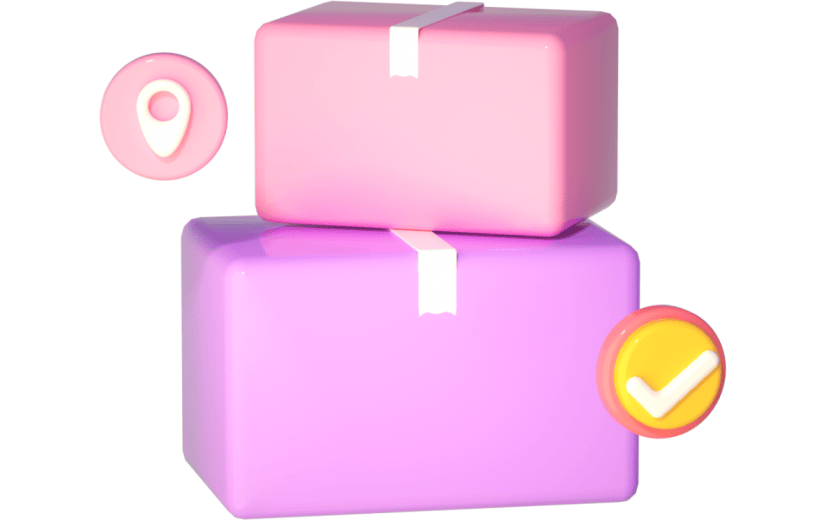 3D立体卡通创意购物包裹促销活动元素
