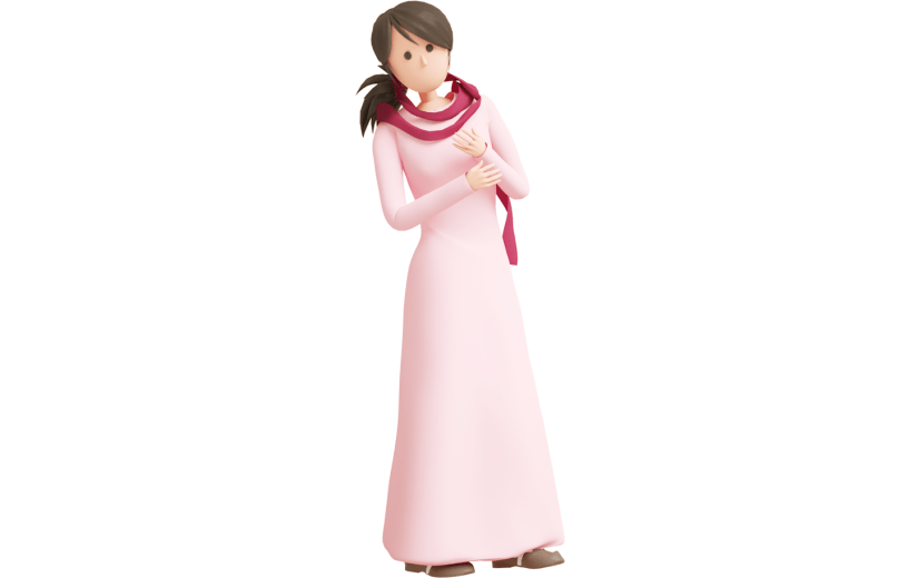 元素C4D立体粉色卡通女生