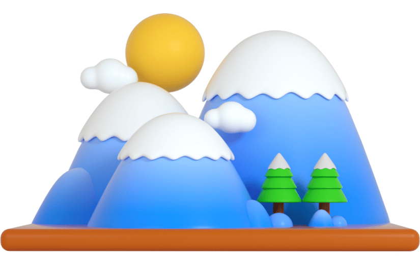 3d创意卡通风景场景立体图标