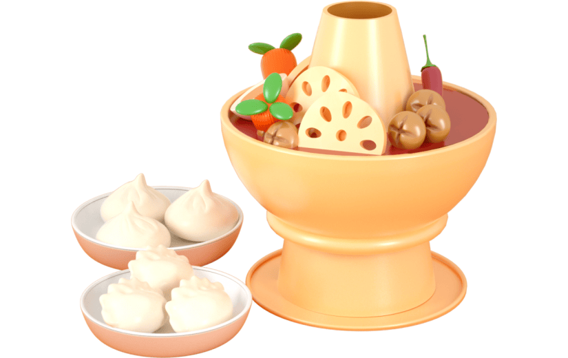 简约风立冬美食3D元素