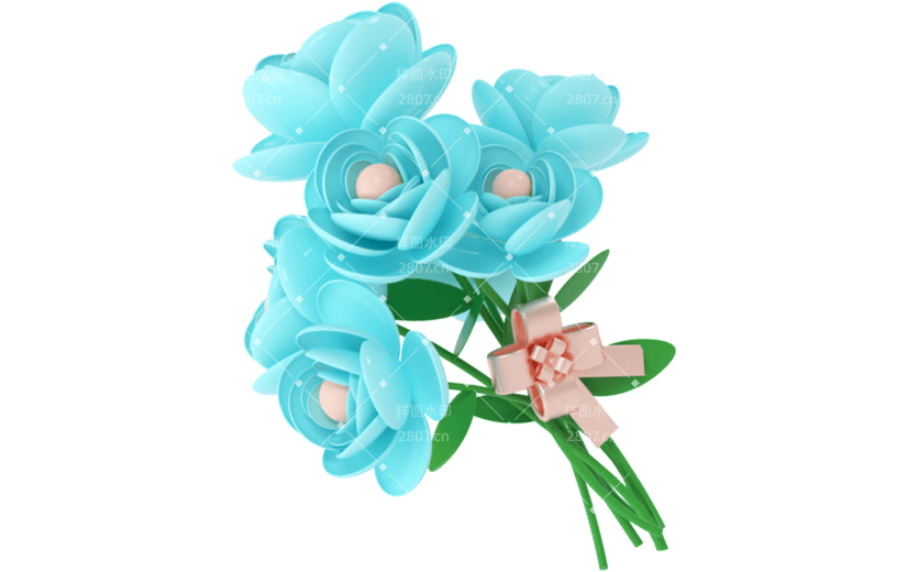 创意3d立体创意质感花束元素