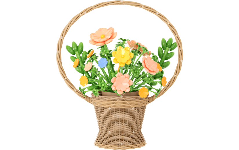 元素3D 花篮 鲜花