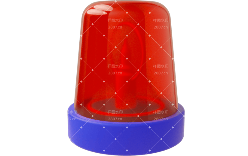 元素C4D立体红色卡通警报