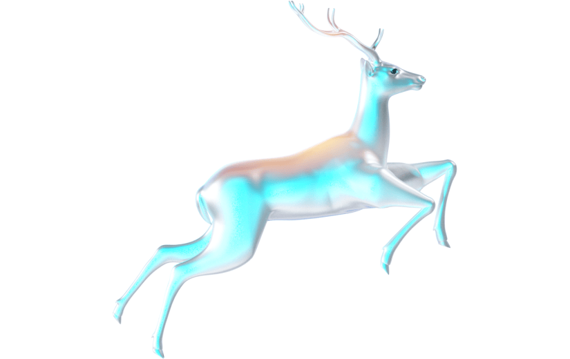 创意3d立体创意白鹿元素