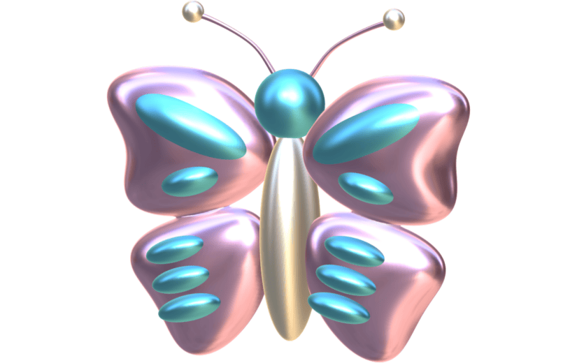 3D立体酸性蝴蝶