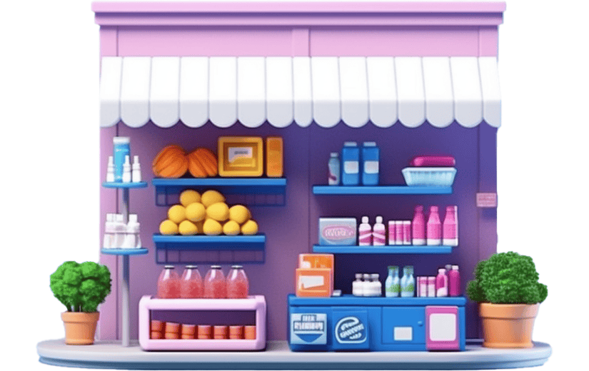 元素3D立体卡通商店