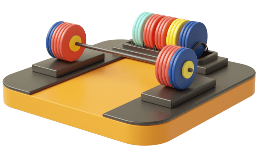 元素C4D立体黄色卡通运动健身举重