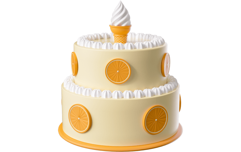 元素卡通生日蛋糕