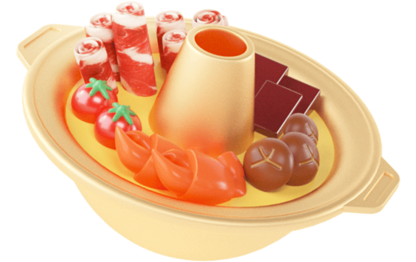 创意3d立体创意火锅素