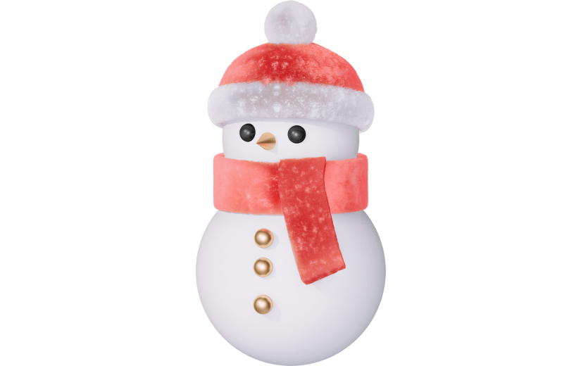 卡通可爱雪人3D元素