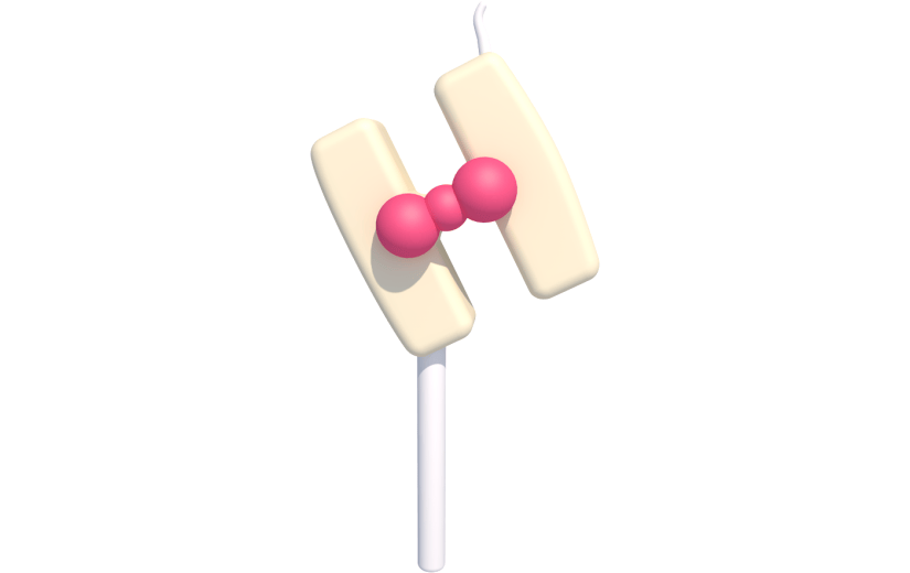 元素卡通3D字母生日蜡烛