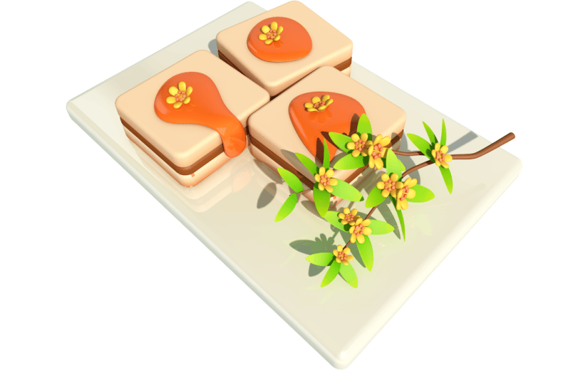 元素卡通3D重阳节糕点