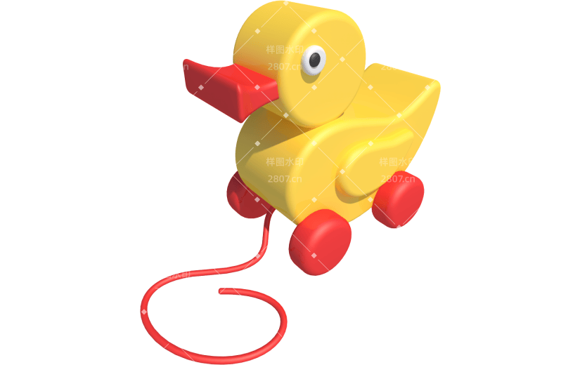 元素卡通3D儿童玩具鸭子