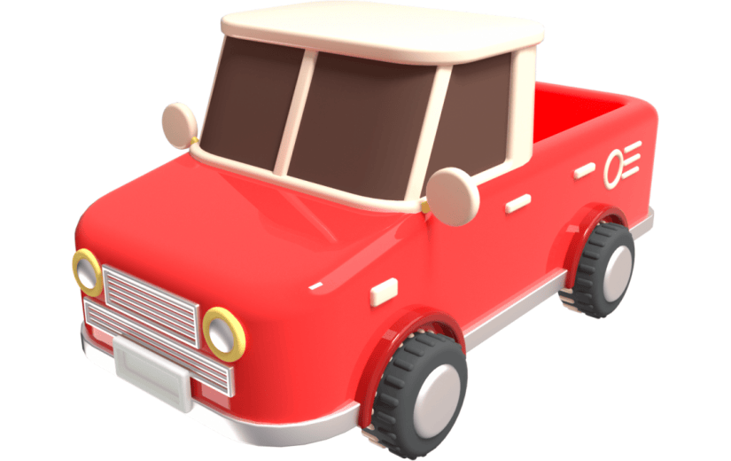 元素卡通3D小汽车