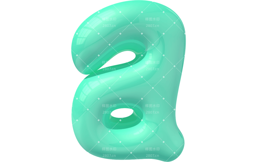 元素卡通3D泡泡质感字母
