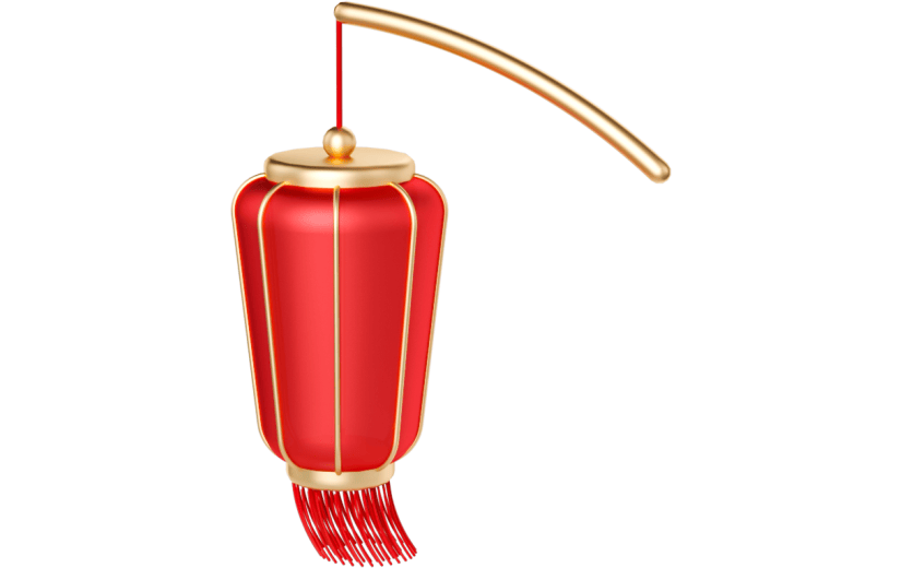 元素3D喜庆红色中秋节日手提灯笼