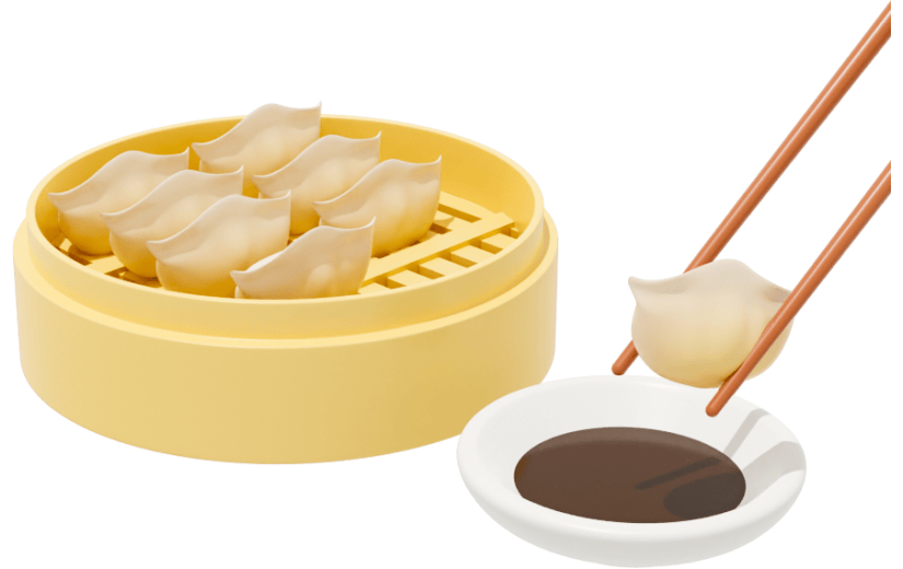 元素3D冬季立冬食物饺子