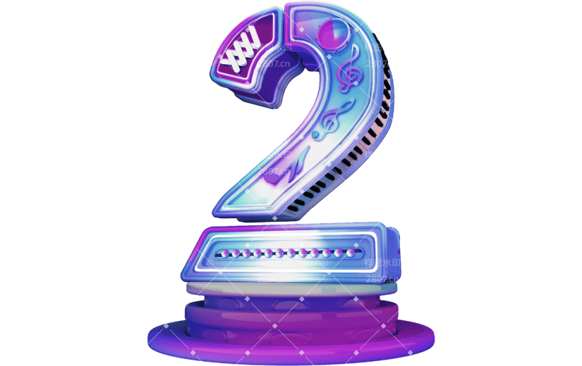 3dmax摇滚风C4D数字倒计时数字2元素3d渲染