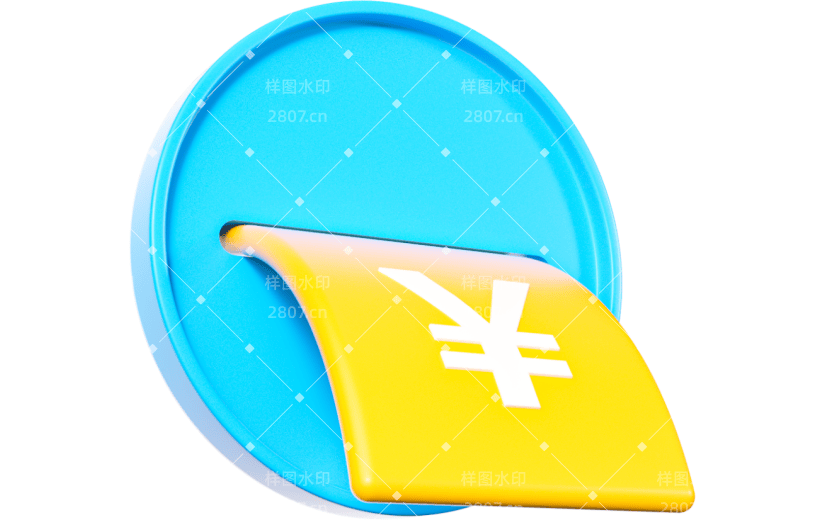 3D元素卡通钱提款机