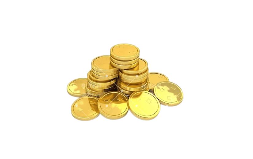 3D风格金色金币宣传3D元素
