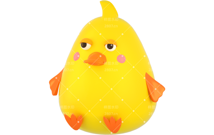 3D立体卡通小黄鸭儿童玩具元素
