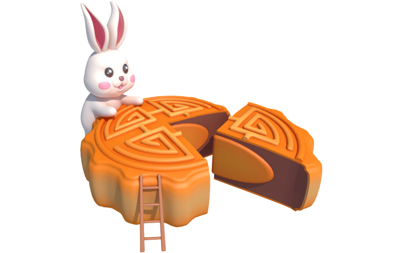 元素卡通3D中秋节月饼