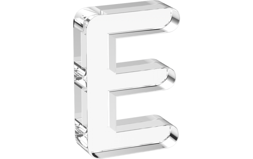 水晶3d立体数字字母e系列透明元素
