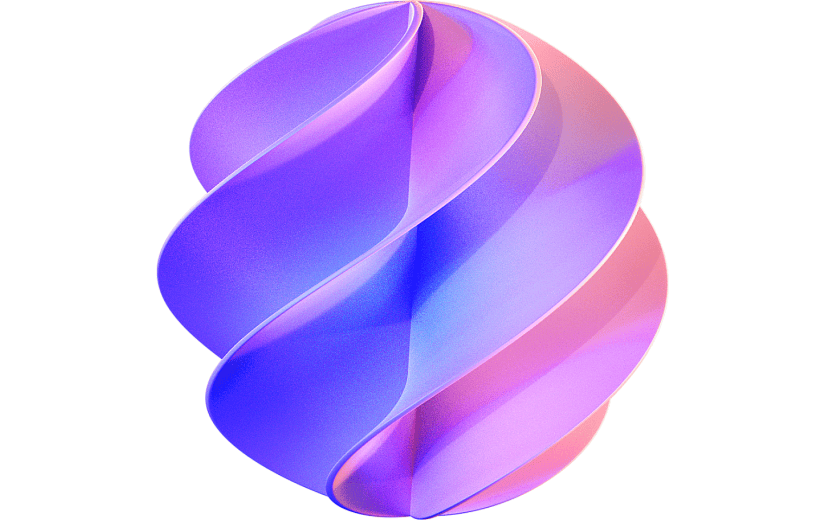 紫色渐变旋转立体图形3D元素