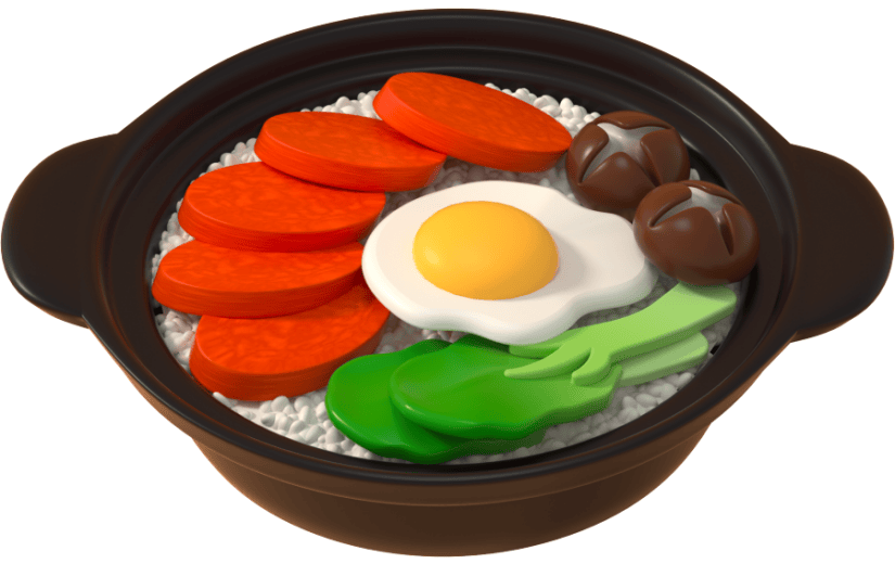 3d创意美食煲仔饭