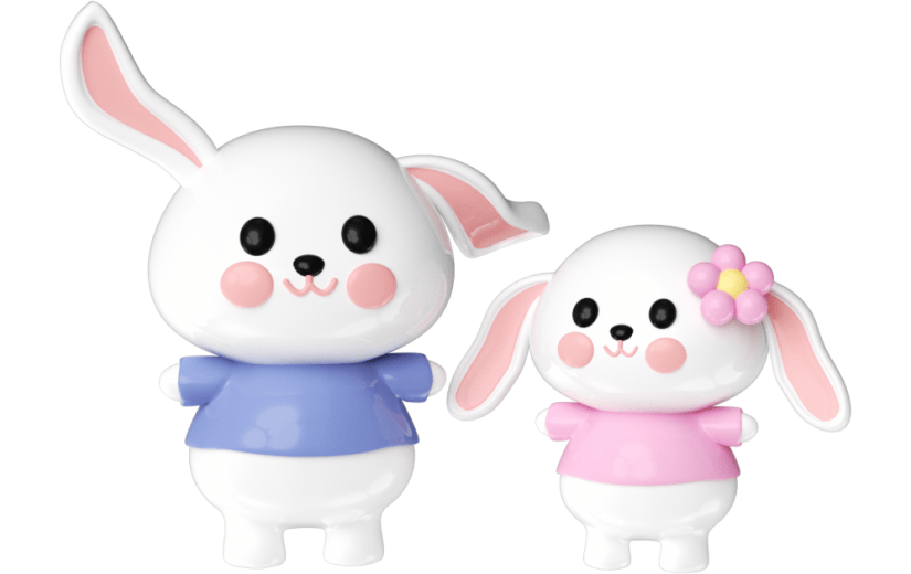 元素3D情侣兔子
